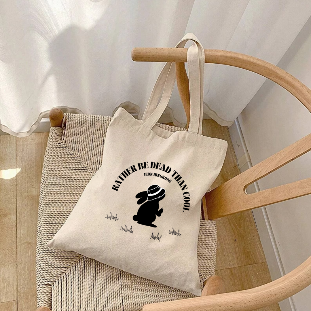 JUNGKOOK BUNNY QUOTE TOTE BAG