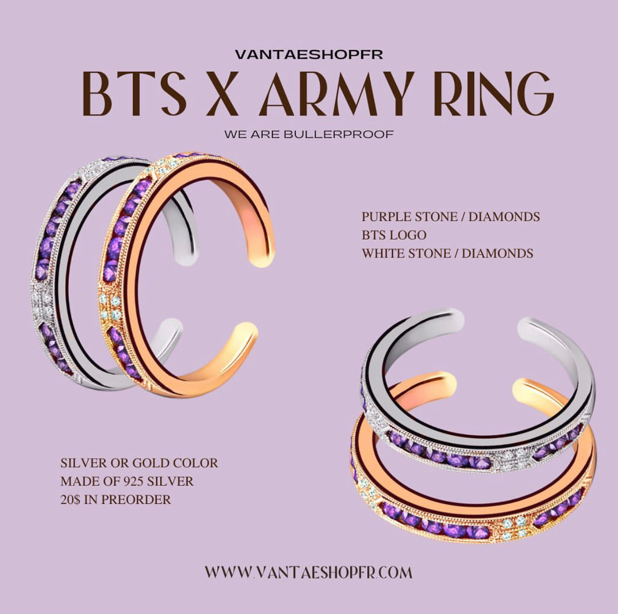 Buy YX&ST 8 Pack Kpop BTS Bangtan Boys Ring with Necklace for Army Gifts at  Amazon.in
